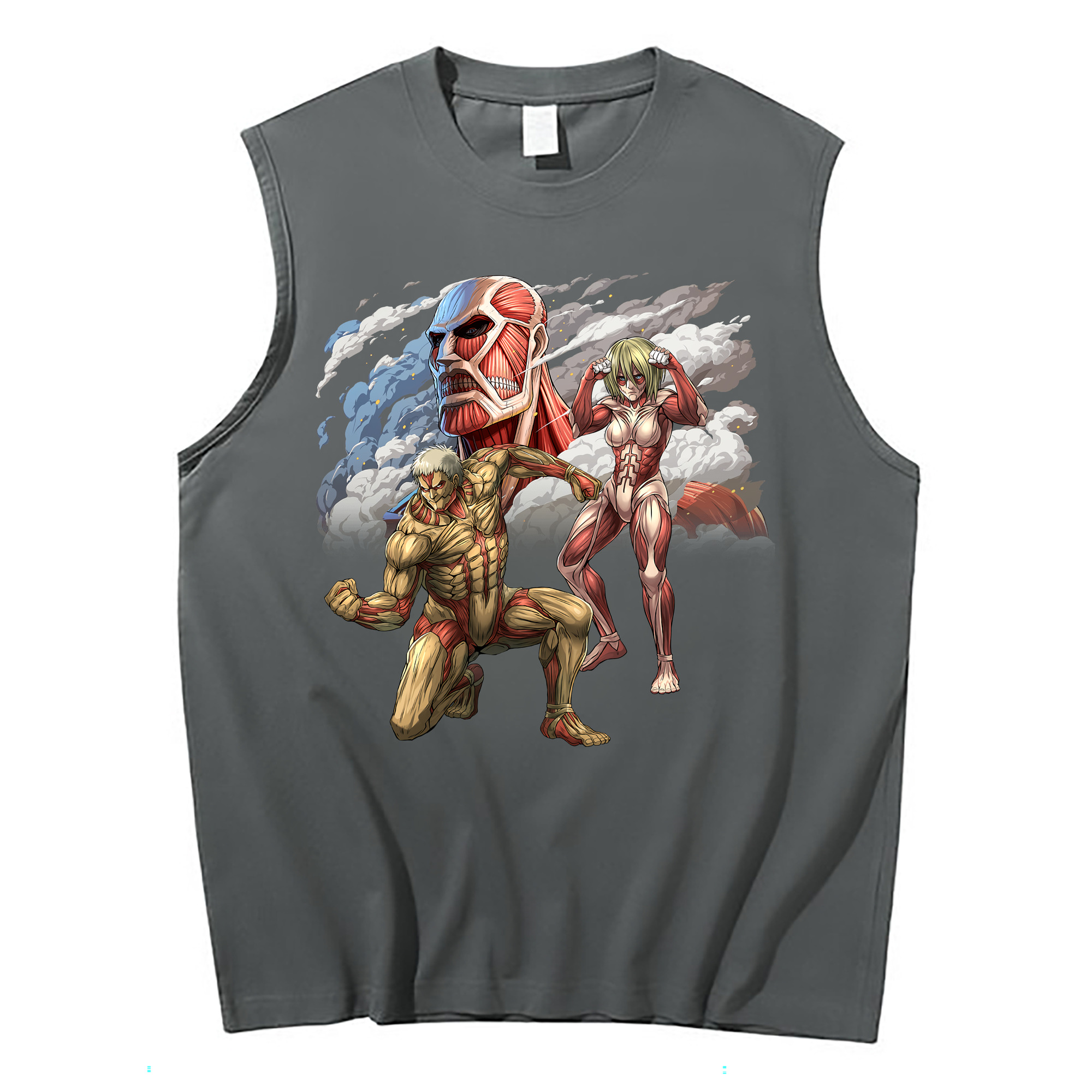 （画像用） 進撃の巨人 Attack on Titan コットン100％タンクトップ（フロントプリント）